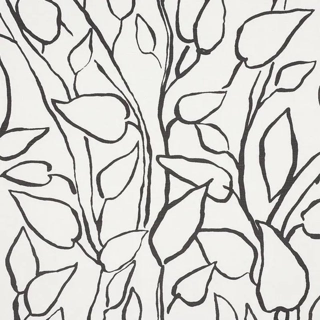 Schumacher Solandra Vine Fabric in Black For Sale