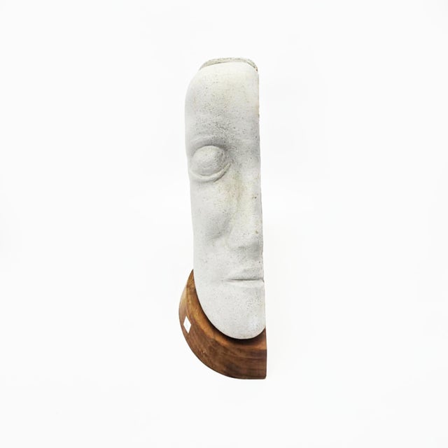 Mid-Century Fiberglass Sculpture with Wooden Base Unknown Artist, c. 1950s–1960s This enigmatic mid-century fiberglass...