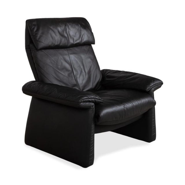 Modern Lugano Leather Armchair in Black with Manual and Reclining Function from Erpo For Sale - Image 3 of 18