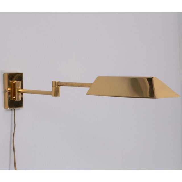 Gold Brass Swing Arm Wall Lamp, Germany, 1978 For Sale - Image 8 of 11