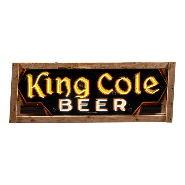 C. 1930s King Cole Beer Neon Sign For Sale