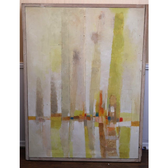 1950s Large Mid-Century Abstract Oil on Canvas "Sailboats" Brooklyn and Sag Harbor Artist Colony For Sale - Image 5 of 12