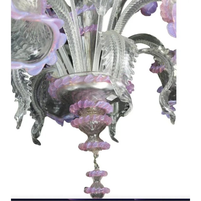 Early 20th Century Arms Chandelier in Murano Glass, Venice For Sale - Image 4 of 6