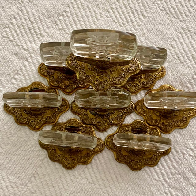 Antique Czech Intaglio Glass Place Card Holders - Set of 8 Dancing Figures For Sale - Image 12 of 13