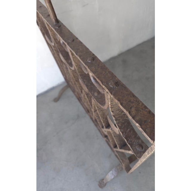 Antique Art Deco French European Iron Fireplace Screen For Sale In Las Vegas - Image 6 of 9