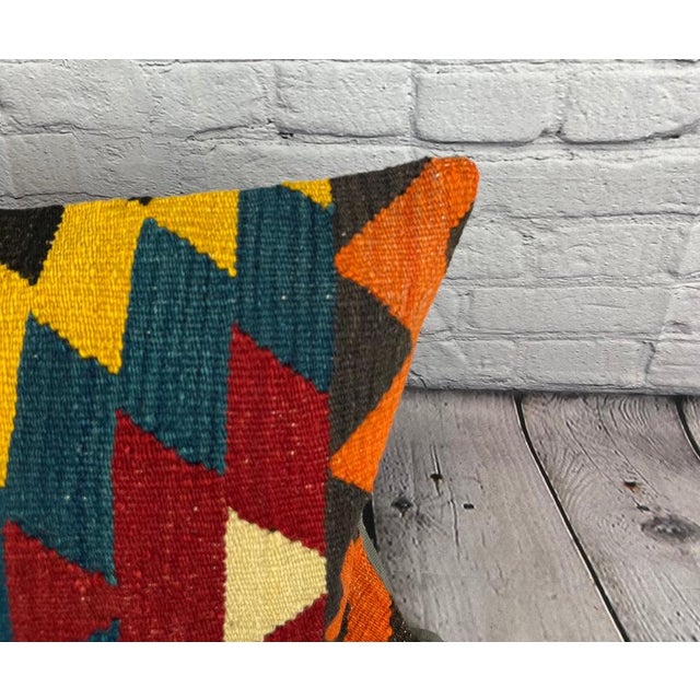 Turkish 16 x 24 Kilim Pillow Turkish Cushion Topkapi Treasure Pillow Cushion Cover For Sale - Image 3 of 4