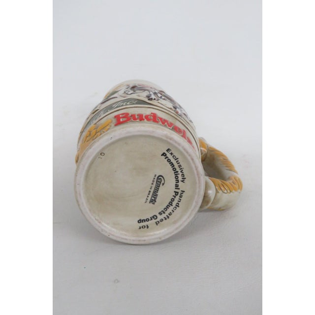 Ceramic Budweiser Beer Stein Clydesdales Horses Relief Ceramarte Brazil 1980s Mug 4826b For Sale - Image 7 of 14