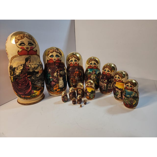 Each piece is beautifully painted and in remarkable condition. From the largest measuring 12" to the tiniest only .5 of an...