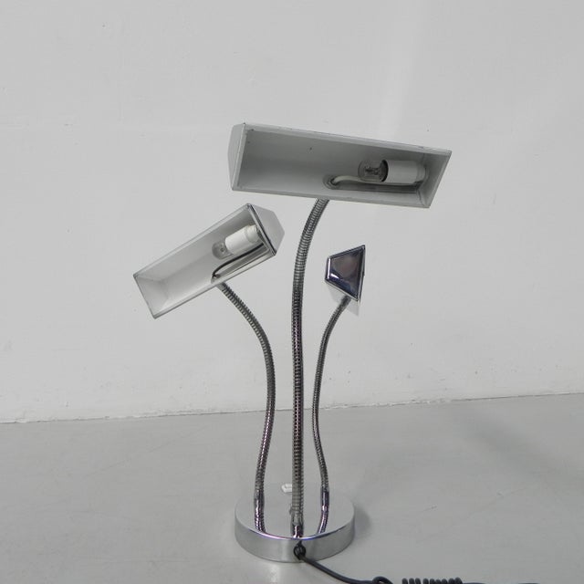 Vintage Desk Lamp with 3 Chrome Shades, 1960s For Sale - Image 10 of 14