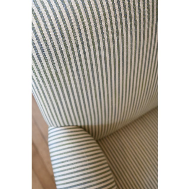 1930's French Upholstered Striped Lounge Chairs For Sale In New York - Image 6 of 16