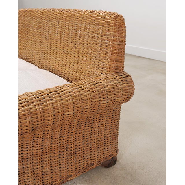 Organic Modern Woven Rattan Wicker Lounge Chair and Settee For Sale - Image 14 of 18