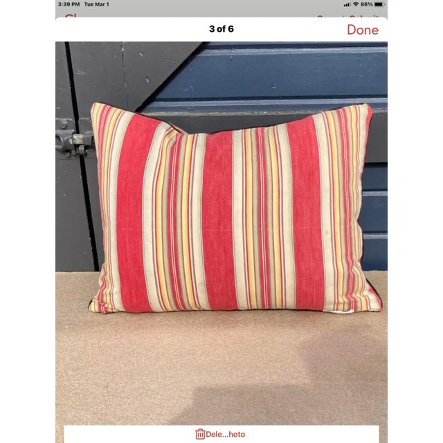 Antique French Floral Fabric Pillow For Sale In Philadelphia - Image 6 of 7