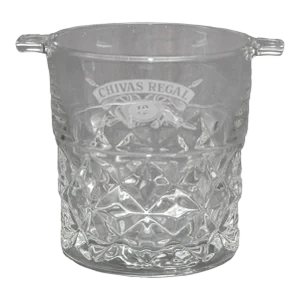 Vintage Heavy Cut Glass Ice Bucket Chivas Regal France 1980s