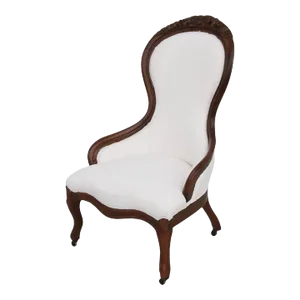Late 19th Century Victorian Style Spoon Back Parlor Lounge Chair