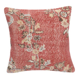 Handwoven Vintage Red Tone Rug Pillow Cover - 20'' X 20'' For Sale