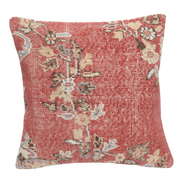 Handwoven Vintage Red Tone Rug Pillow Cover - 20'' X 20'' For Sale