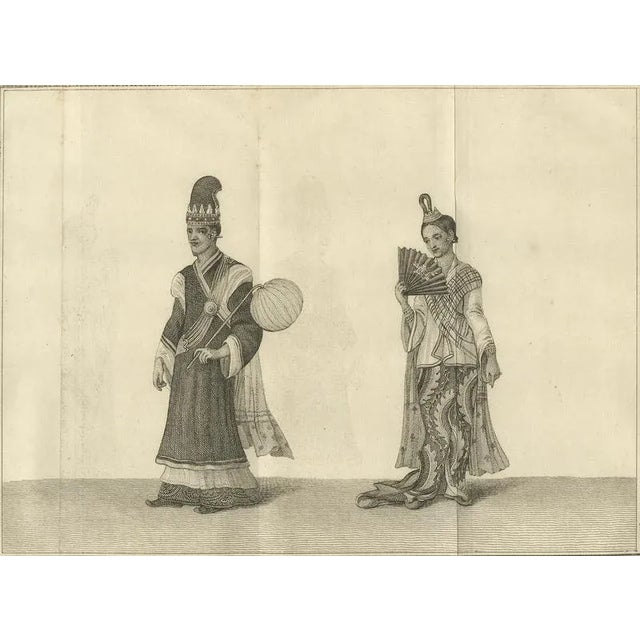 Black Burmese Minister and Wife in Ceremonial Dress, 1800, Paper For Sale - Image 8 of 10