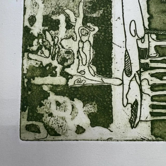 AMBIANIC presents Mamie Troxell Organic Modern Abstract Artwork Paper 1970s signed 11.18 x 7.13 art 9 x 7.75 Preowned...