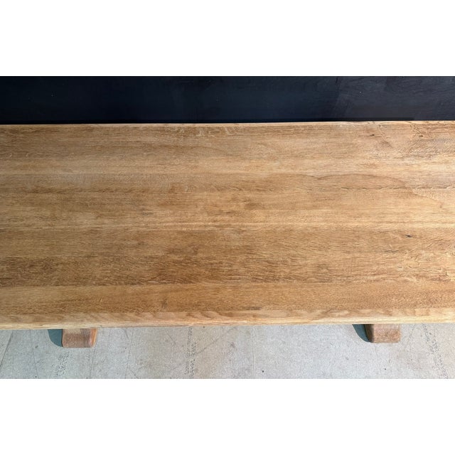 French Bleached Oak Farmhouse Dining Table, 1920s For Sale - Image 17 of 18