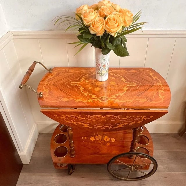 Hollywood Regency Foldable Trolley, 1960s For Sale - Image 5 of 10