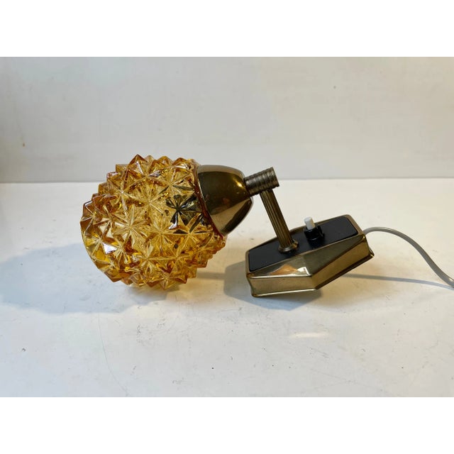 Mid-Century Modern Danish Brass & Glass Wall Sconce by J. Sommer, 1960s For Sale - Image 3 of 8