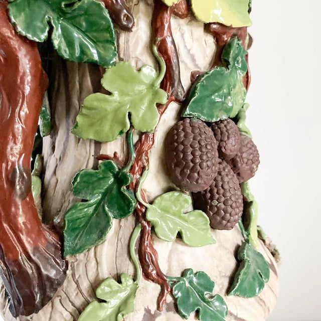 Mid 19th Century Mettlach Villeroy & Boch Acorn Tree Vase, 1840's Stoneware Tree Shaped Vase For Sale - Image 5 of 10