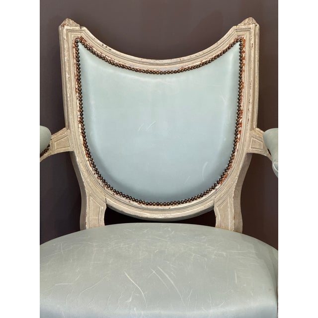 Late 18th Century Gustav III White-Painted and Upholstered Chair For Sale - Image 6 of 10