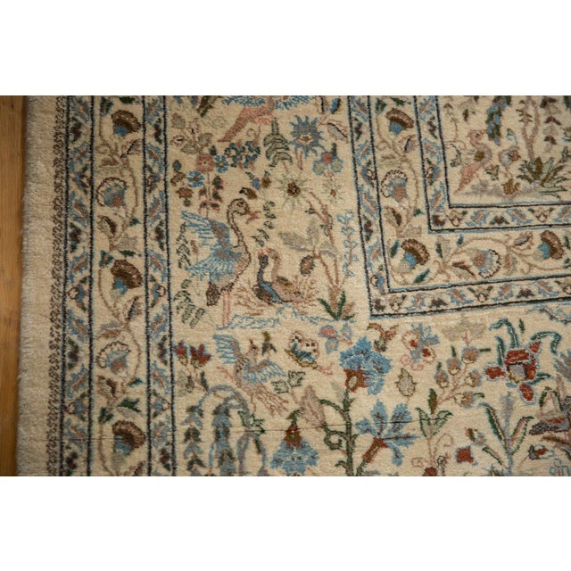 1950s Vintage Persian Tabriz Forest Scene Square Wool Carpet For Sale In New York - Image 6 of 14