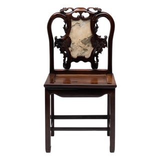 Shanghai Deco Marble Back Chair, C. 1930 For Sale
