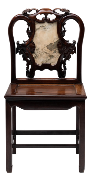 Shanghai Deco Marble Back Chair, C. 1930