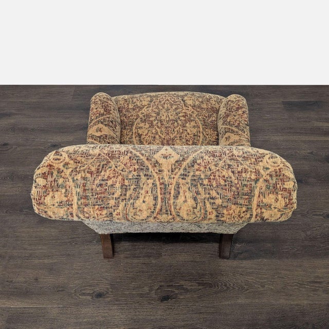 Textile Lee Industries Patterned Lounge Chair With Wooden Legs For Sale - Image 7 of 9