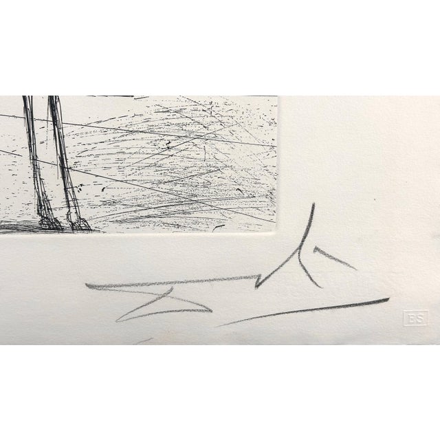 Surrealism 1960s Dali Don Quixote Hand Sign Numbered Limited Edition Etching Surreal Rare Art For Sale - Image 3 of 4