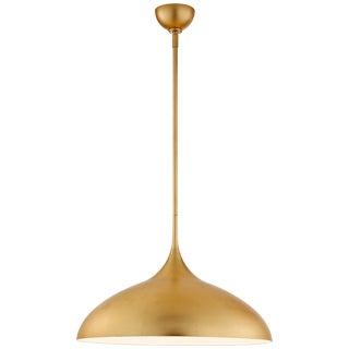 AERIN for Visual Comfort Signature Agnes Large Pendant in Gild with White Interior For Sale