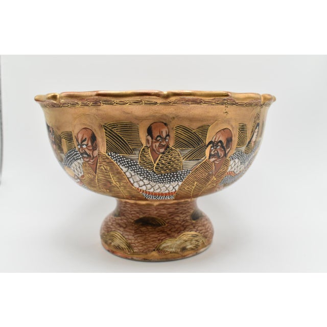Japanese Meiji Pedestal Satsuma Bowl For Sale - Image 9 of 13