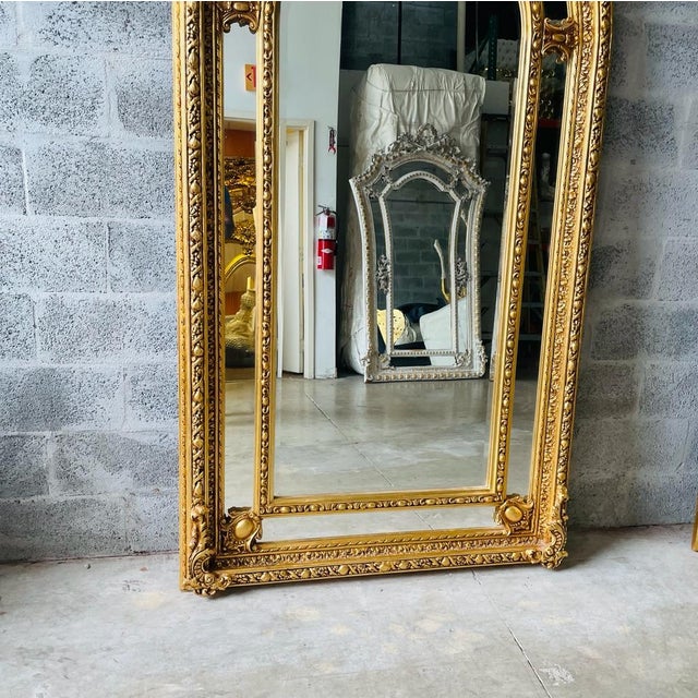 1970s French Gold Floor Mirror Chairish