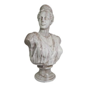 19th C. Glazed Terracotta Bust of Diana