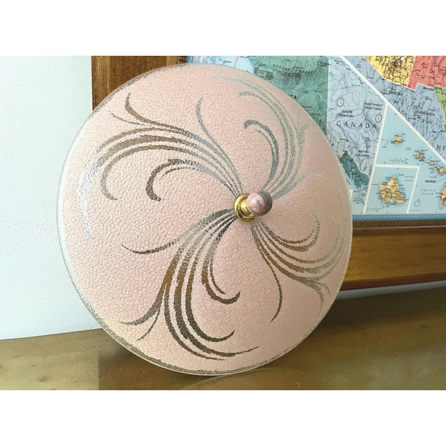 1950s Pink Leaf Sprays Ceiling Light For Sale - Image 10 of 18