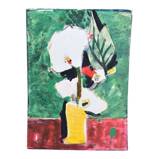1970s Vintage Bernard Lorjou French Expressionist Abstracted Floral Still Life Painting For Sale