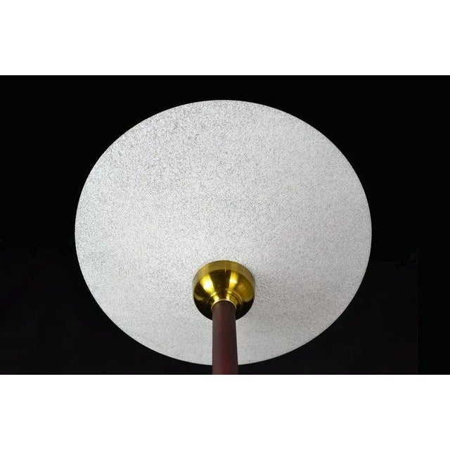 Burgundy Slim Modernist Iron Torchiere Floor Lamp For Sale - Image 8 of 10