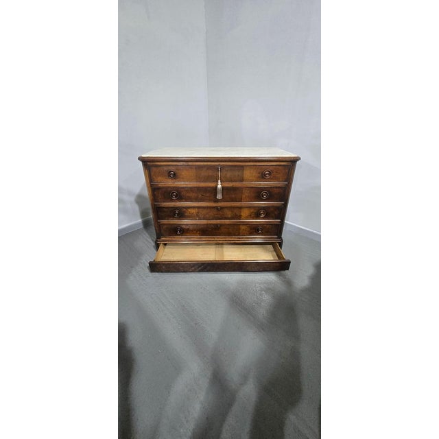 Antique French Walnut Commode, 1850 For Sale - Image 11 of 17