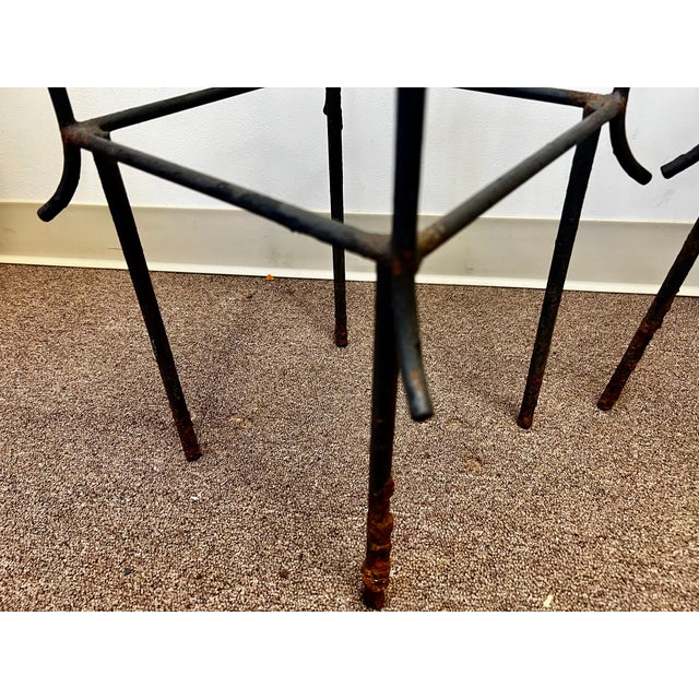 Metal Pair of Obelisk Shaped Garden Topiary Forms in Wrought Iron For Sale - Image 7 of 7