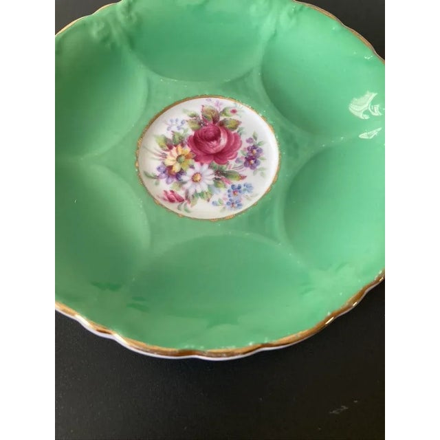Victorian Victorian English Green and Rose Porcelain Jewelry Dish by Paragon For Sale - Image 3 of 12