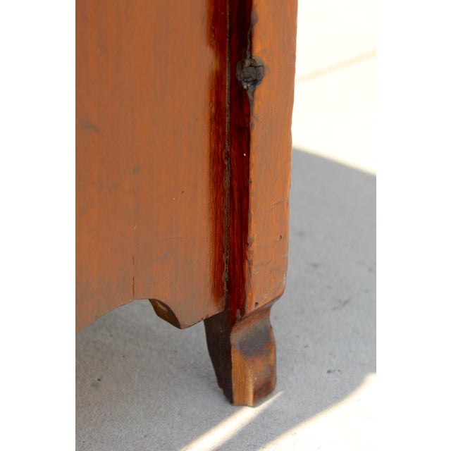 Vintage English-Style Mahogany Hall Bench With Shoe Storage Cabinet & Upholstered Seat For Sale - Image 11 of 11
