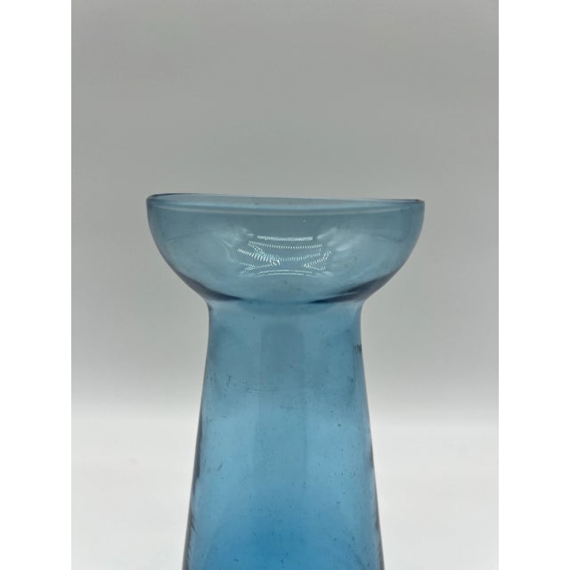 American Antique Blown Cobalt Blue Glass Hyacinth Vase, Bristol, England, Circa 1840's For Sale - Image 3 of 10