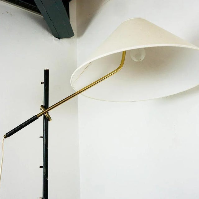 Metal Mid-Century Austrian Model 2097 Pelikan Floor Lamp in Brass by J.T. Kalmar, 1950s For Sale - Image 7 of 16