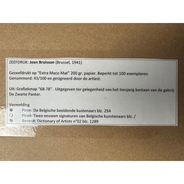 Plastic Jean Broisson, Untitled, 1960s, Signed Screen Print, Framed For Sale - Image 7 of 13