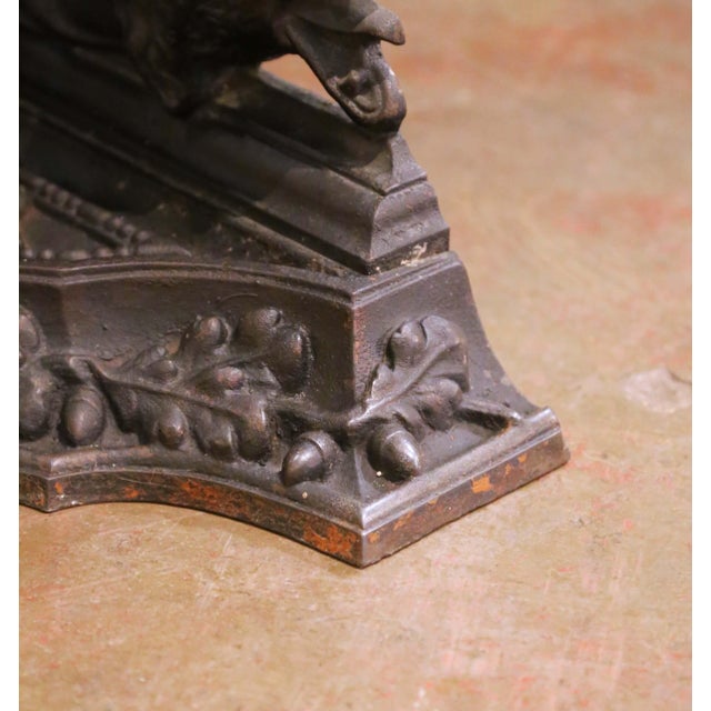 19th C. French Gothic Revival Iron Corner Hall Stand in the Manner of Corneau For Sale - Image 15 of 16