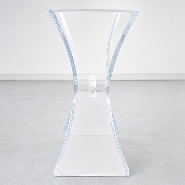 Transparent 1970s Vintage Lucite Butterfly Console Base For Sale - Image 8 of 8