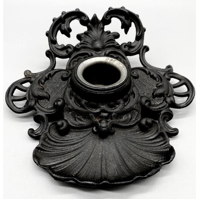 Vintage Ornate Cast Iron Inkwell For Sale - Image 12 of 12