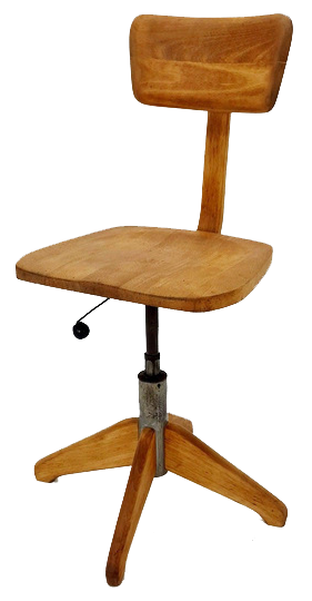 Bauhaus Swivel Office Chair in Wood by Stollgiroflex, 1930s